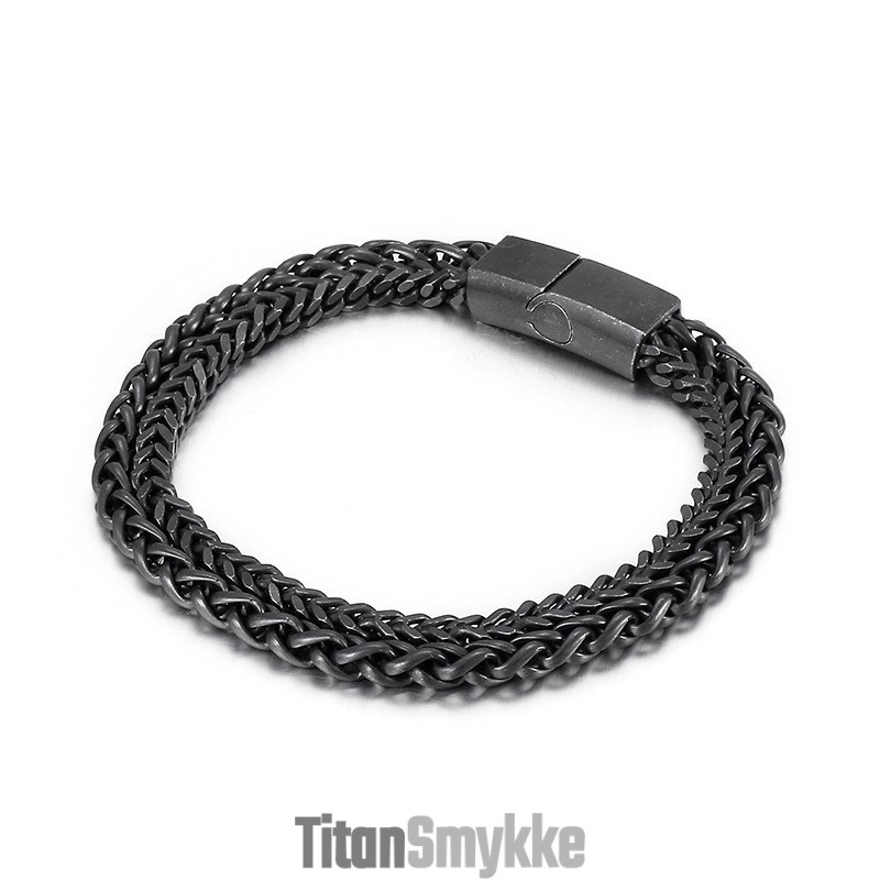 Cool Chic Herrearmbånd Med Dobbelt Lag I Titanium