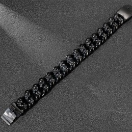 Cool Dobbelt Kranium Titanium Armbånd Til Mænd
