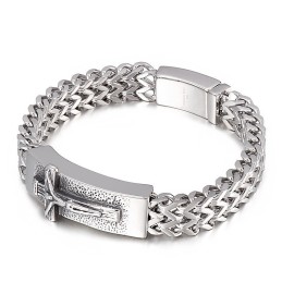 Hip Hop Cross Titanium Armbånd Til Herrer