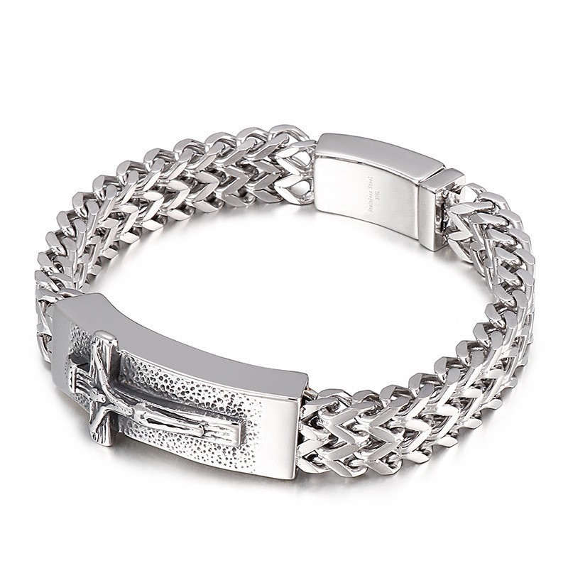 Hip Hop Cross Titanium Armbånd Til Herrer Hip Hop Cross Titanium Armbånd Til Herrer