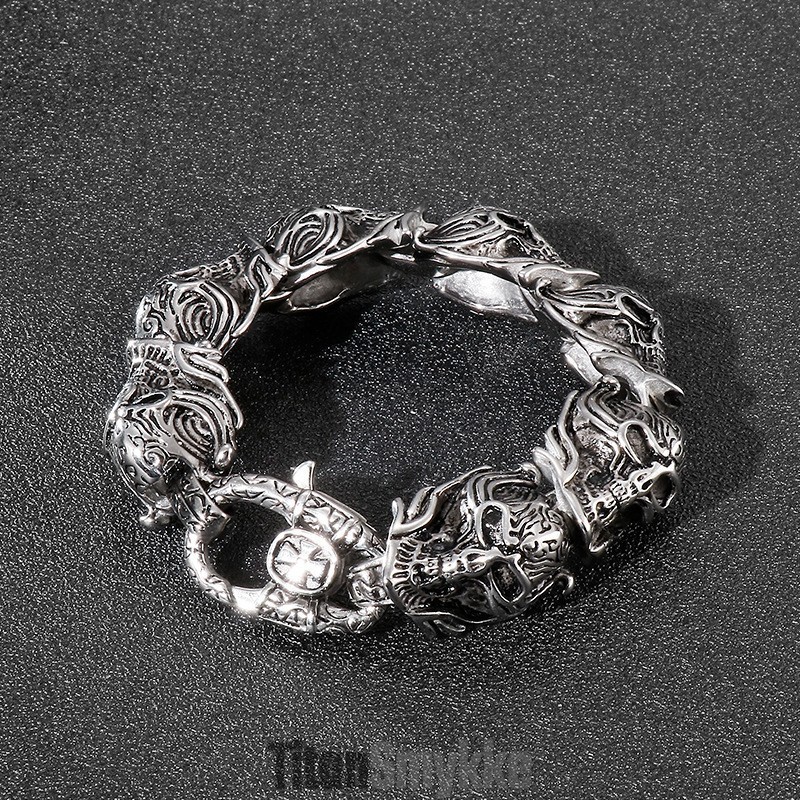 Cool Skull Titanium Armbånd Til Mænd
