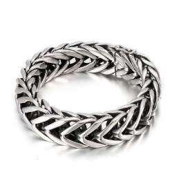Cool Chic Style Single Layered V-Formet Titaniumarmbånd Til Mænd