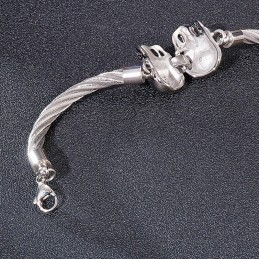 Cool Fashion Dobbelt Kranie Ståltråd Herre Titanium Armbånd