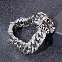 Sejt Armbånd Med Kors Og Kranium Til Mænd