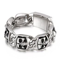 Populært, Cool Skull-Armbånd I Titanium Til Mænd
