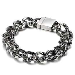 Alfabet Cool Chic Titanium Armbånd Til Mænd