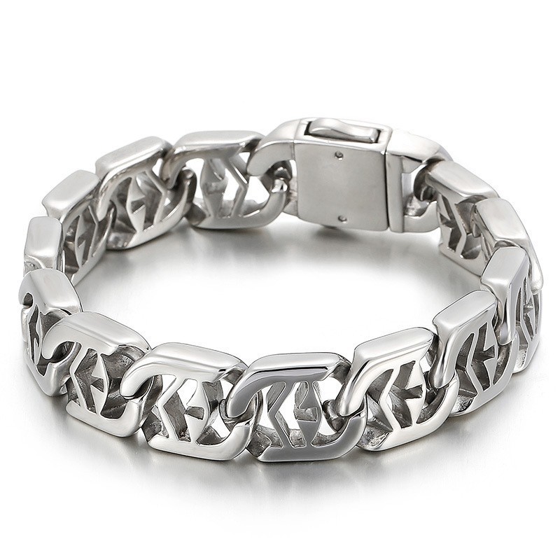 Cross Hollow Chic Style Titanium Armbånd Til Herrer