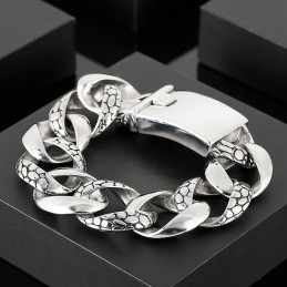 Street Style Cool Herrearmbånd Med Slangemotiv I Titanium