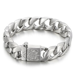 Moderigtige Hiphop-Armbånd I Titanium Og Stål Til Mænd