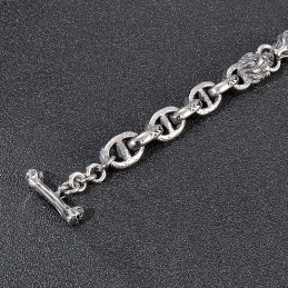 Mode Titanium Dagordkæde Løvehoved Herrearmbånd Scenetilbehør
