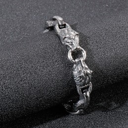 Mode Titanium Dagordkæde Løvehoved Herrearmbånd Scenetilbehør