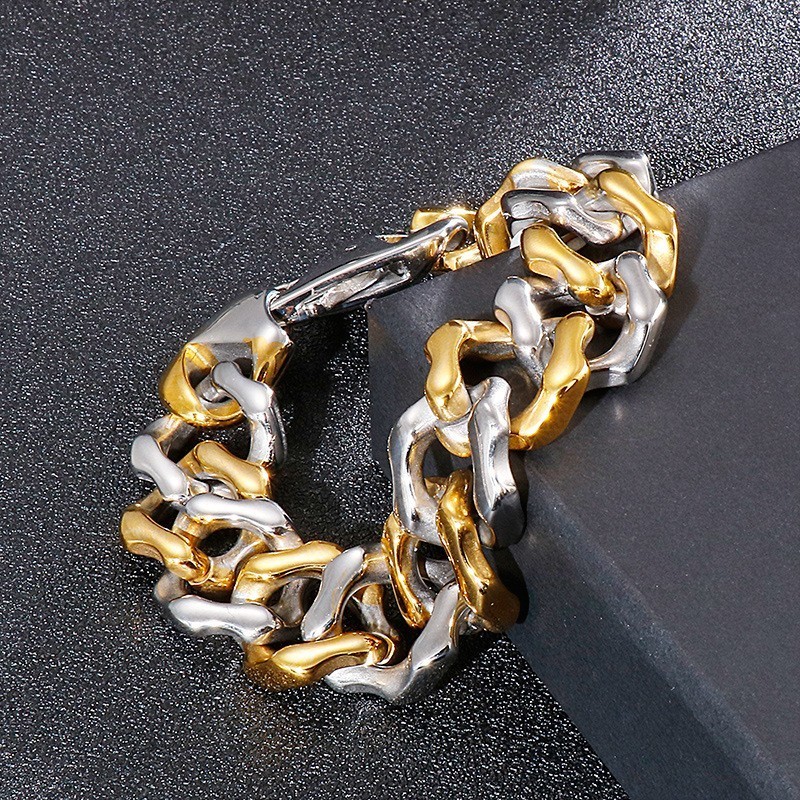 Herrearmbånd Med Interguld, Firesidet Slibning, Smykker