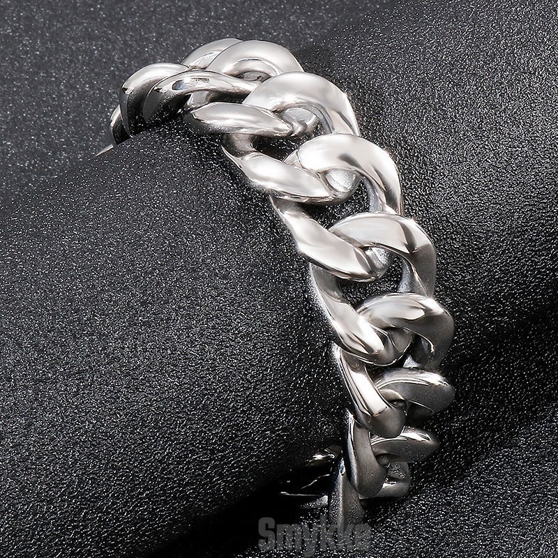 Fede Herresmykker Moderigtige Titanium Blanke Armbånd