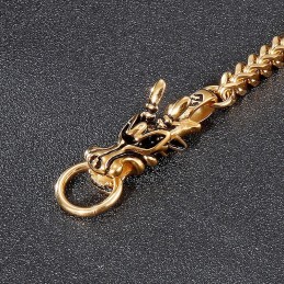 Fashion Street Dragon Head Titanium Armbånd