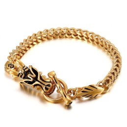 Fashion Street Dragon Head Titanium Armbånd