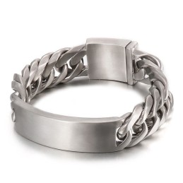 Chic Gothic Rock Style Sand Face Bent Brand Herre Titanium Armbånd