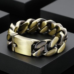 Moderigtigt Blændende Armbånd Bronze Titanium Armbånd