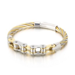 Chic Titanium Armbånd Med Bikerkæde Til Mænd Og Kvinder