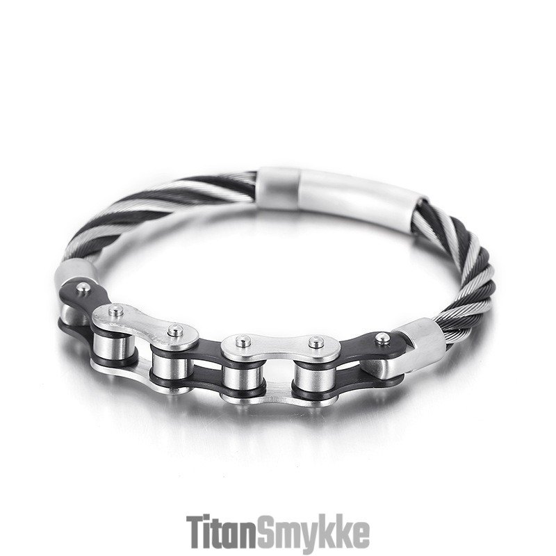 Chic Style Titanium Mænd Og Kvinder Biker Chain Splicing Armbånd Chic Style Titanium Mænd Og Kvinder Biker Chain Splicing Armbånd