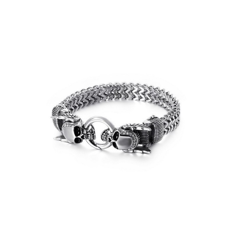 Chic Style Herrearmbånd Med Diamantkranie Chic Style Herrearmbånd Med Diamantkranie