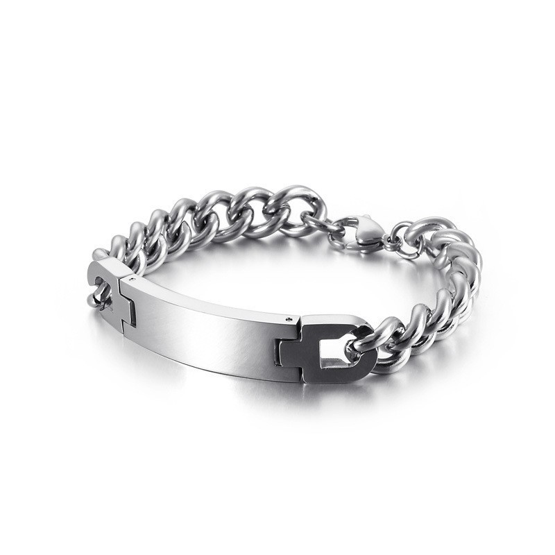 Fashion Bend Brand Herrearmbånd I Titanium