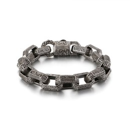 New Chic Herrearmbånd Med Mønster I Titanium Og Tidevand
