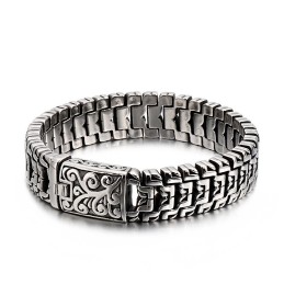Cool Titanium Armbånd Med Blomsterformet Spænde