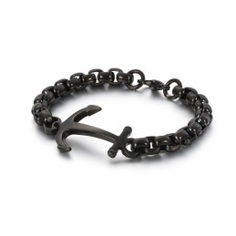 Moderigtigt Bådanker Sort Titanium Armbånd