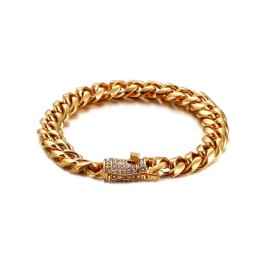 Hip-Hop Tide Herrearmbånd I Titanium Med Diamanter