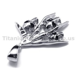 Vedhæng I Ren Titanium Med Kraniedesign - Gratis Kæde