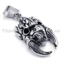 Titanium Hawk Kranie Vedhæng - Gratis Kæde