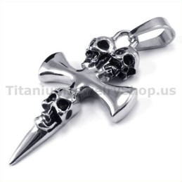 Rent Titanium Kranie Design Korsvedhæng - Gratis Kæde