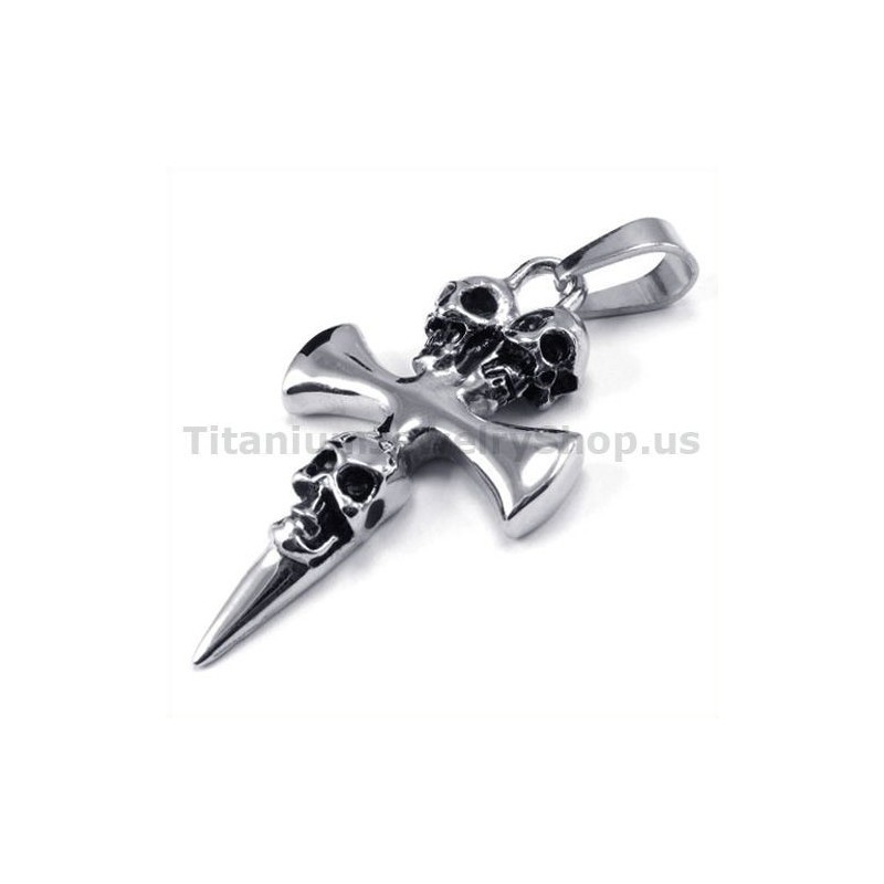 Rent Titanium Kranie Design Korsvedhæng - Gratis Kæde