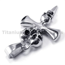 Rent Titanium Kranie Design Korsvedhæng - Gratis Kæde