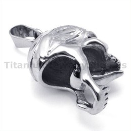 Titanium Kranie Design Vedhæng Med Bevægelig Tunge - Fri Kæde