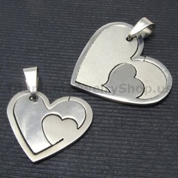 Matchende Sæt Sweetheart Titanium Lovers Vedhæng Uden Kæder