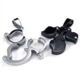 Maple Leaf Titanium Lovers Vedhæng Med Diamantfri Kæder