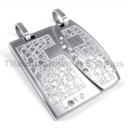 Kærlighed Titanium Lovers Vedhæng Med Diamantfri Kæder