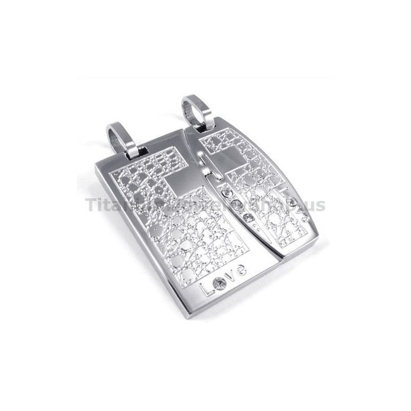 Kærlighed Titanium Lovers Vedhæng Med Diamantfri Kæder Kærlighed Titanium Lovers Vedhæng Med Diamantfri Kæder