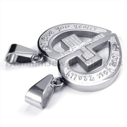 Elsker Dig Virkelig Titanium Lovers Vedhæng Med Diamantfri Kæder