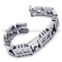 Herrearmbånd I Titanium Med Diamanter