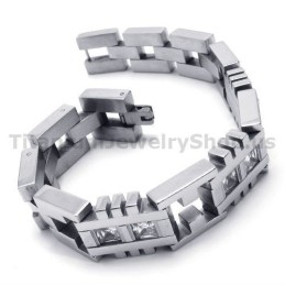 Herrearmbånd I Titanium Med Diamanter