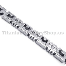Herrearmbånd I Titanium Med Diamanter