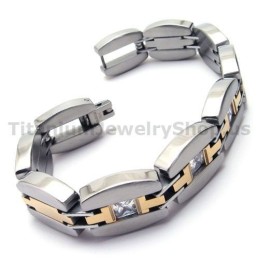 Herrearmbånd I Titanium Med Diamanter