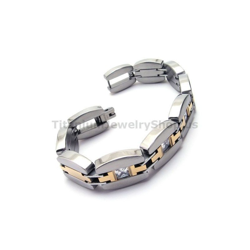 Herrearmbånd I Titanium Med Diamanter