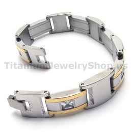 Herrearmbånd I Titanium Med Diamanter