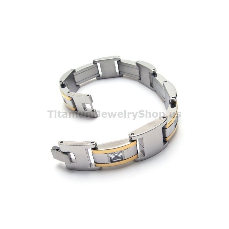 Herrearmbånd I Titanium Med Diamanter