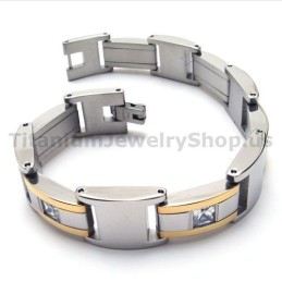 Herrearmbånd I Titanium Med Diamanter