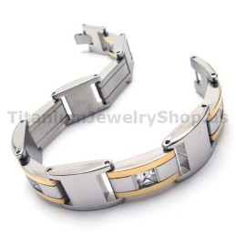 Herrearmbånd I Titanium Med Diamanter