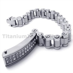 Herrearmbånd I Titanium Med Diamanter